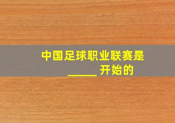 中国足球职业联赛是 _____ 开始的